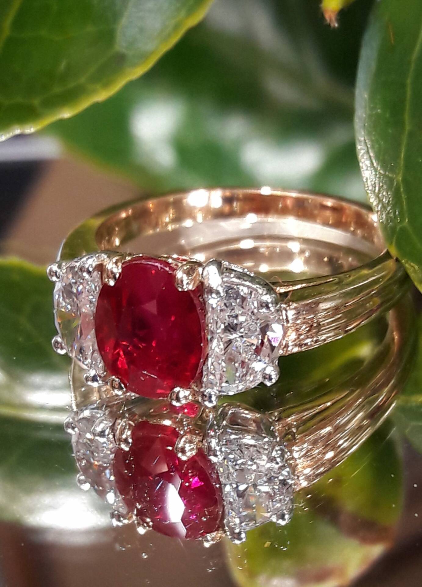 AMS7023 ruby and diamond ring by Oscar Heyman - Cobwebs