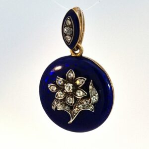 AVT8891 Victorian blue enamel and diamond locket