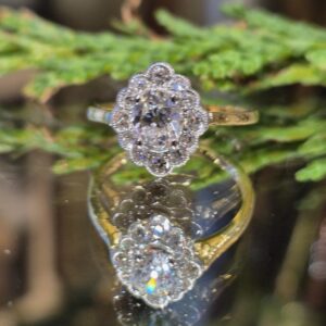 AVT8914 old European cut diamond cluster ring