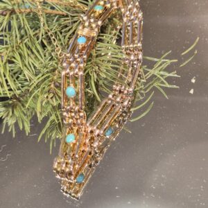 AMS8928 Turquoise set gate link bracelet
