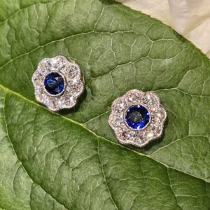 AVT8957 Sapphire and diamond stud earrings