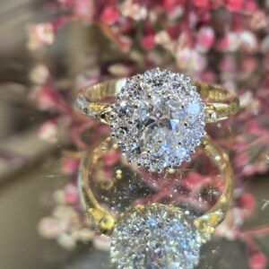 AVT9007 Old cut diamond cluster ring, 1.58cts