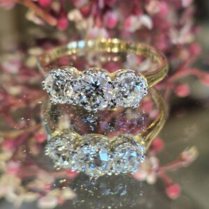 AVT9012 Old cut diamond three stone, 1.15ct
