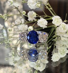 AMS9015 Burmese sapphire and diamond ring POA