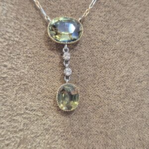 AVT9032 Edwardian aquamarine and diamond pendant
