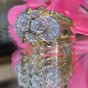 AMS9068 1940's diamond set dress ring
