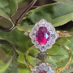 AVT9062 Ruby and diamond cluster ring