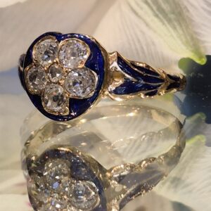 AMS9095 Georgian enamel and diamond ring